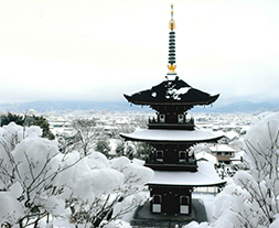 雪景大雄院三重塔